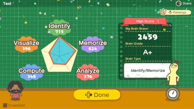 A results screen is shown.