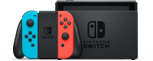Nintendo Switch with red and blue Joy-Con.