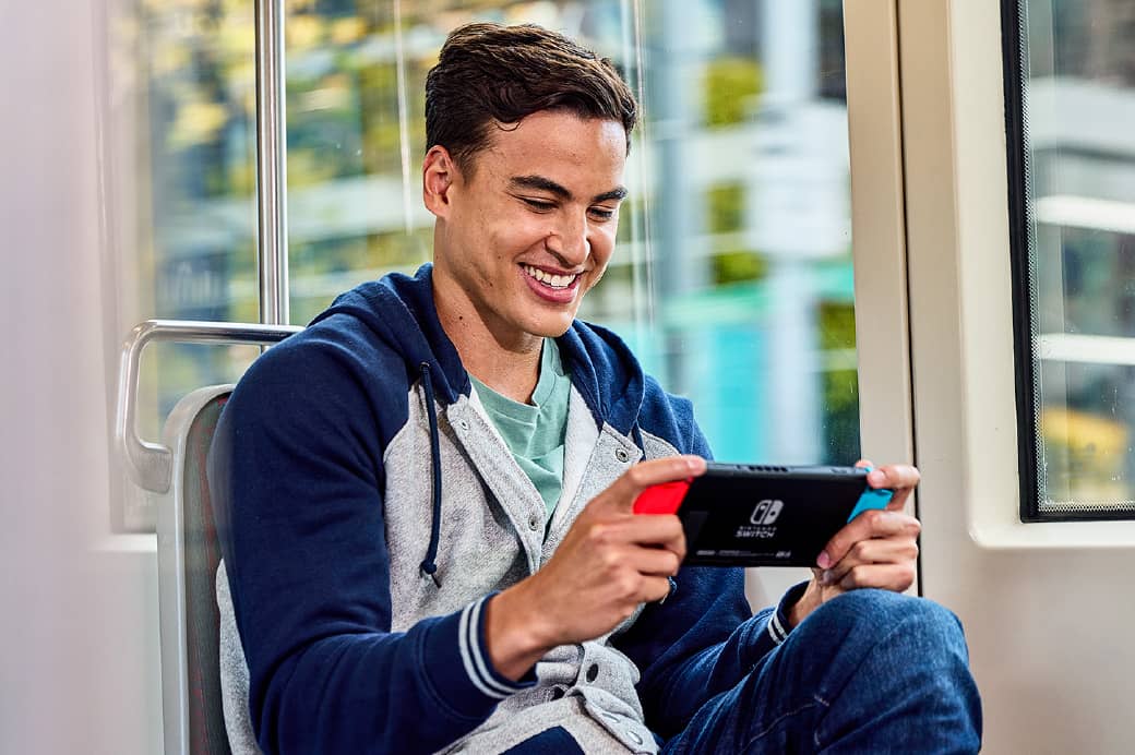 Someone is seen playing Big Brain Academy: Brain vs. Brain on a Nintendo Switch system.