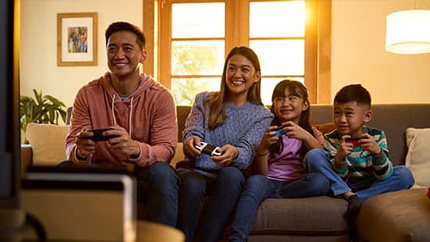 Neil Patrick Harris & family play Big Brain Academy: Brain vs. Brain on a Nintendo Switch system.